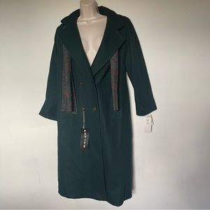 Vintage Dark Green Double-Breasted Coat